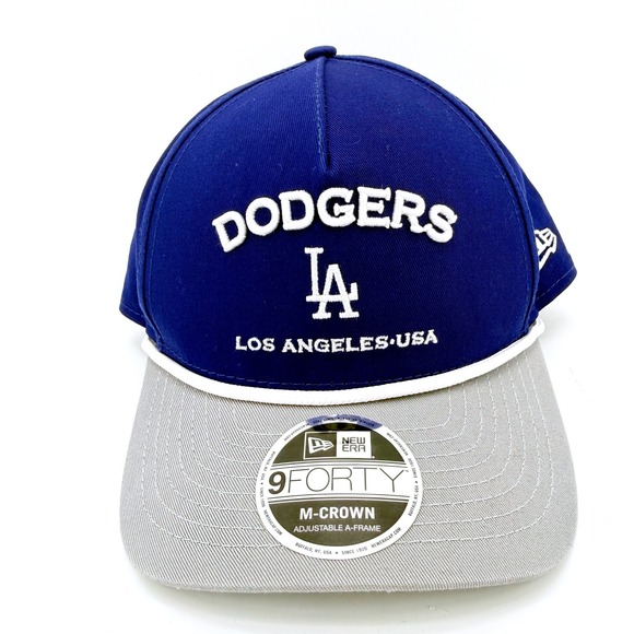 New Era Los Angeles Dodgers 9FORTY Adjustable A-Frame Baseball Cap Blue Gray NWT - Picture 4 of 13